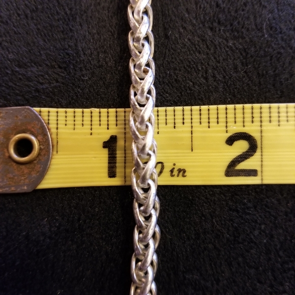 Stone Pendulum Pendant on Silver Wheat Chain - Picture 5 of 5